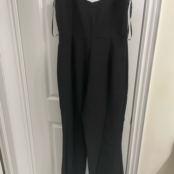 ASOS DESIGN square neck flare leg tailored jumpsuit in black - Picture 3 of 6